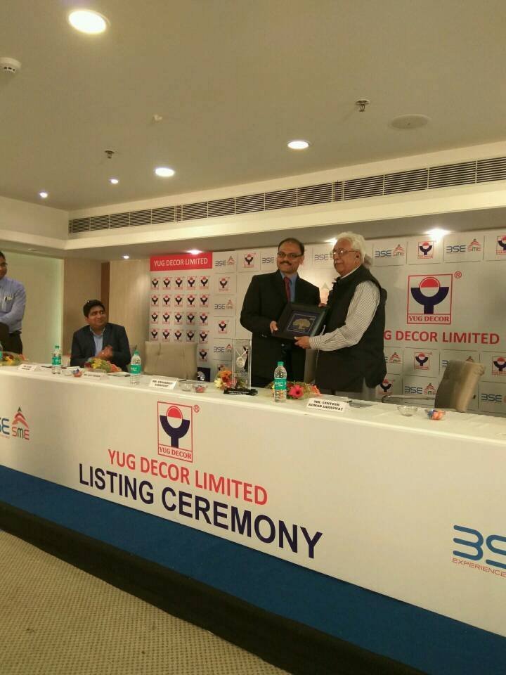Yug Decor Limited Listing Ceremony
